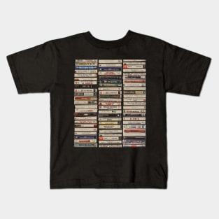 80s mix tapes vintage music casettes retro mixed media Kids T-Shirt